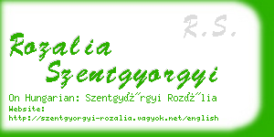 rozalia szentgyorgyi business card